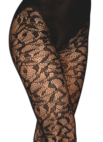 Collant fantaisie noir avec imprimé culotte - DG0529BLK